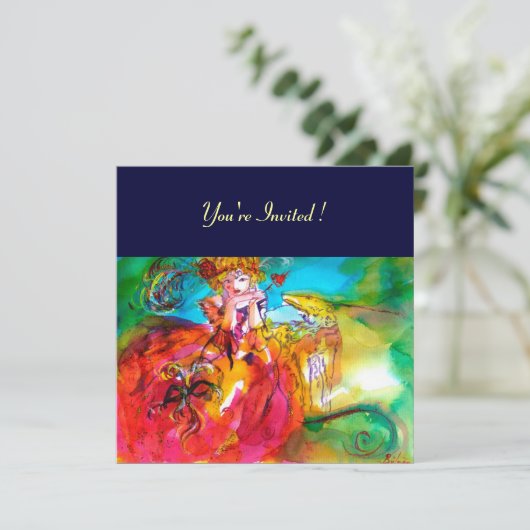 MIRANDOLINA MARDI GRAS MASKERBAL KAART (Staand voorkant)