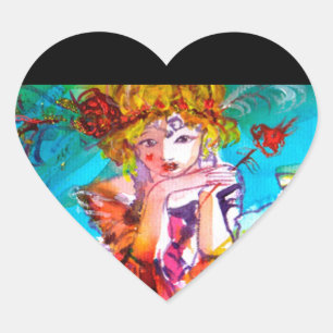 MIRANDOLINA, roze, fuchsia yellow Hart Sticker