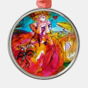 MIRANDOLINA, Venetiaans carnavalesmasker Metalen Ornament