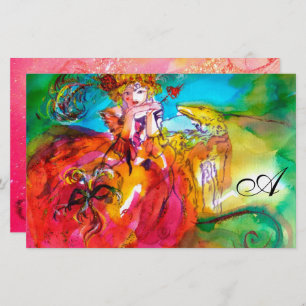 MIRANDOLINA Venetiaanse carnavalmaskers Monogram r Briefpapier