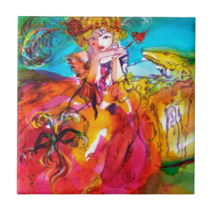 MIRANDOLINA / Venetiaanse carnavalmaskers Tegeltje