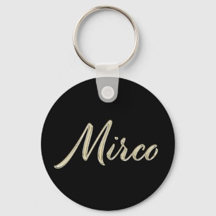 Mirco Name whitegold Button Schlüsselanhänger Sleutelhanger