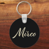 Mirco Name whitegold Button Schlüsselanhänger Sleutelhanger (Voorkant)