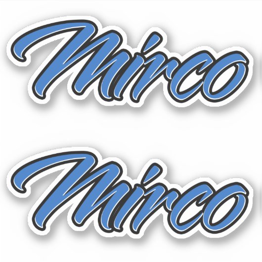 Mirco Nom autocollant Stickerset bleu (Devant)