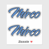 Mirco Nom autocollant Stickerset bleu (Feuille)
