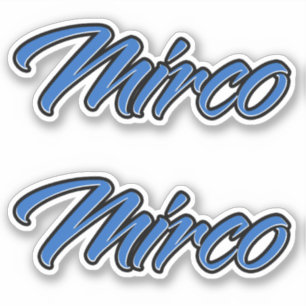 Mirco Nom bleu Autocollant Autocollant