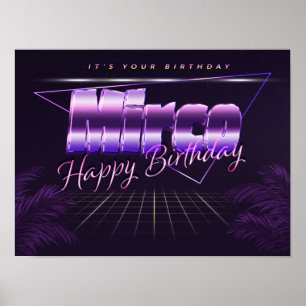Mirco Nom Vorname lila retro Poster Geburtstag