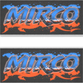 Mirco prénom nom graffiti autocollant sticker (Devant)