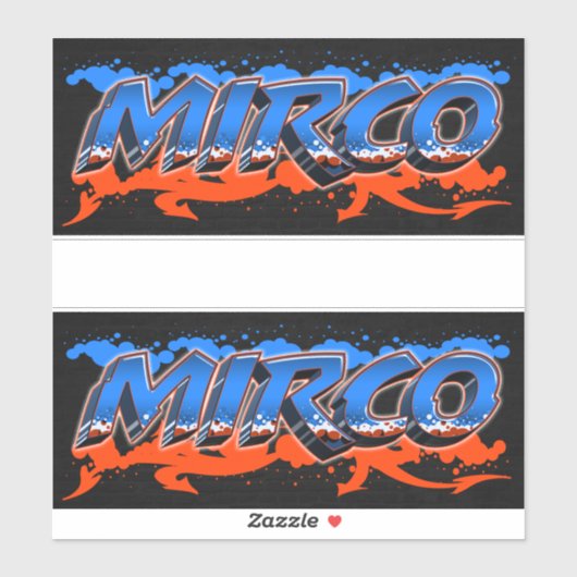 Mirco prénom nom graffiti autocollant sticker (Feuille)
