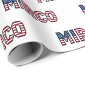 Mirco Prénom Nom USA Papier cadeau (Coin rond)