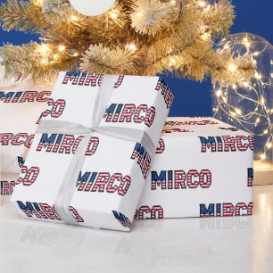 Mirco prénom nom USA papier cadeau US papier