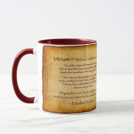 Miriam Hebrew Mug (Gauche)