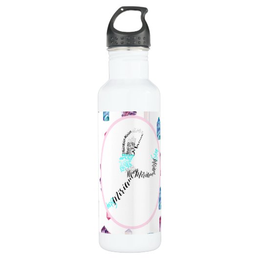 Miriam Jazz Dancer Personalized Dance Gift Waterfles (Voorkant)