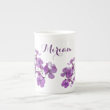 Miriam naam monogram paarse bloemen
