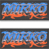 Mirko prénom nom graffiti autocollant sticker (Devant)