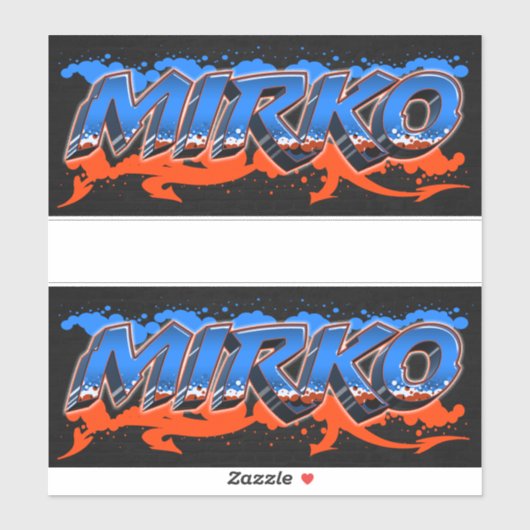 Mirko prénom nom graffiti autocollant sticker (Feuille)