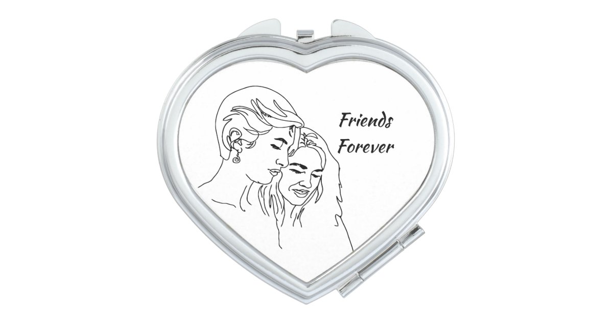 Miroir De Poche Amis Citation Pour Toujours D Amitie De Dessin Au Zazzle Be