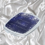 Miroir De Poche Anniversaire marine bleu argent parties scintillan<br><div class="desc">Un cadeau ou une faveur de fête pour un 18e anniversaire (ou tout âge). Bleu bleu marine,  la couleur bleue est inégale. Décoré avec de la parties scintillant en faux argent. Personnalisez et ajoutez une date,  un nom et un âge/événement. Lettres blanches.</div>