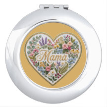 Cœur de maman en broderie fausse florale