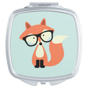 Miroir De Poche Cute Hipster Red Fox