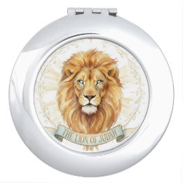Miroir De Poche Lion of Judah Biblical Watercolor Compact Mirror -