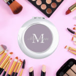 Miroir De Poche Mauve Bridesmaid Initial et nom<br><div class="desc">Un miroir compact et personnalisé pour votre femme de chambre ou femme de chambre ou d'honneur mariage qui a son initiale et son nom sur un arrière - plan de couleur mauve et tendance. Modifier pour remplacer l'initiale et le nom. Sélectionnez votre style de miroir compact. Customisez plus loin pour...</div>