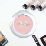 Miroir De Poche Monogramme Mariage Stylisé Rose Vive<br><div class="desc">Un miroir compact et personnalisé pour votre femme de chambre ou femme d'honneur mariage qui a son nom et son initiale sur un arrière - plan de couleur rose vif et tendance. Modifier pour remplacer l'initiale et le nom. Sélectionnez votre style de miroir compact.</div>