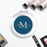 Miroir De Poche Turquoise bleu stylisé Mariage Bridesmaid Monogram<br><div class="desc">Un miroir compact personnalisé pour votre femme de chambre ou femme d'honneur mariage qui a son nom et son initiale stylisés sur un arrière - plan de couleur bleue turquoise et tendance. Modifier pour remplacer l'initiale et le nom. Sélectionnez votre style de miroir compact.</div>