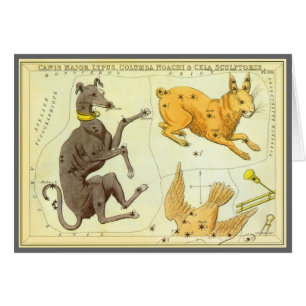 Miroir d'Urania, Carte céleste d'astronomie vintag