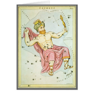 Miroir d'Urania, carte céleste d'astronomie vintag