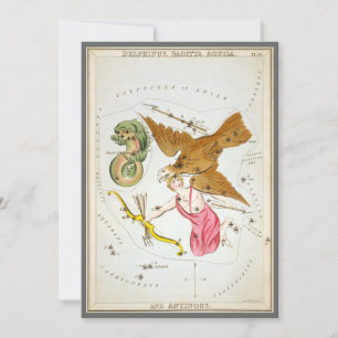 Miroir d'Urania, Carte céleste d'astronomie vintag