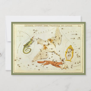 Miroir d'Urania, Carte céleste d'astronomie vintag