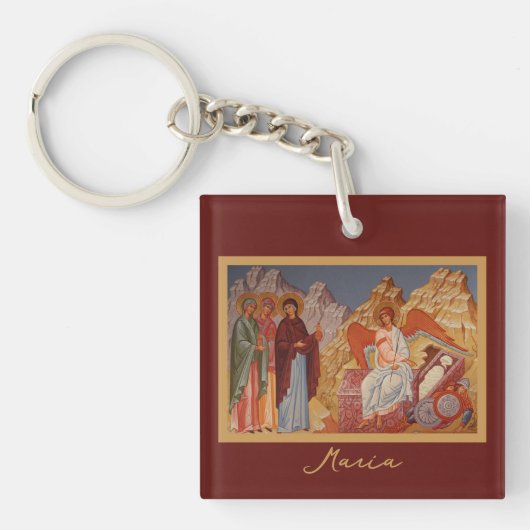 Mirre dragende vrouwen l Orthodoxe Icon l Personal Sleutelhanger (voorkant)