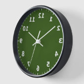 Mirror Afbeelding Clock - Groene gespiegelde schri (Hoek)