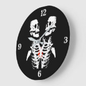 Mirror Afbeelding Skeletten Zwart Grote Klok (Hoek)