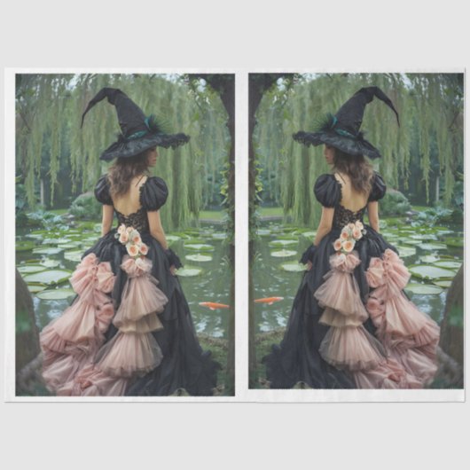 Mirror afbeelding Willow Witch2 Weefselpapier Tissuepapier (Voorkant)