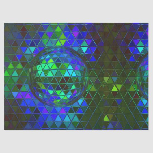 Mirror Disco Ball Groovy Geometric Digital Print Tissuepapier (Voorkant)