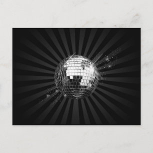 Mirror Disco Ball on Black Briefkaart