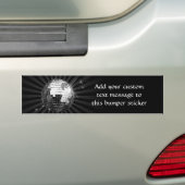 Mirror Disco Ball on Black Bumpersticker (Op auto)