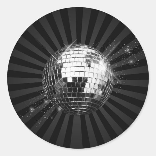 Mirror Disco Ball on Black Ronde Sticker (Voorkant)