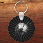 Mirror Disco Ball on Black Sleutelhanger (Voorkant)