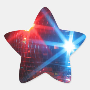 Mirror-disco roterende kogel met laserlichten ster sticker