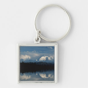 Mirror Lake Horizon met Forest & Snowy Mountains Sleutelhanger