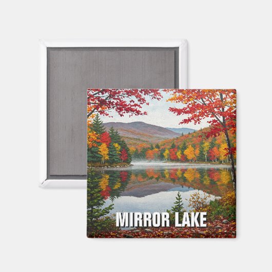 Mirror Lake New Hampshire Reizen Magneet (Voorkant / Achterkant)