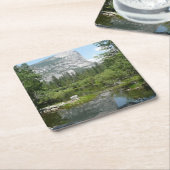 Mirror Lake Uitzicht in Yosemite National Park Vierkante Kartonnen Onderzetter (Schuin)