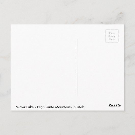 Mirror Lake - Utah High Uinta Mountains Briefkaart (Achterkant)