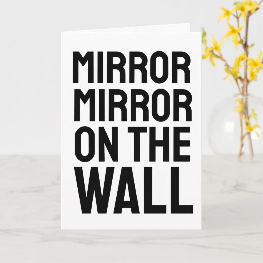 MIRROR OP DE WALL WIFE BIRTHDAY KAART (Gele Bloem)