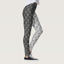 Mirror Opposites Black en White Damask Leggings
