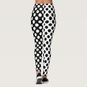 Mirror Opposites Black en White Polka Dot Leggings