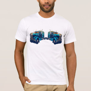 Mirrored Blue Semi Truck T-shirt